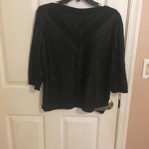 Vintage 1980s sparkle geometric top batwing sleeve